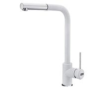 FRANKE 115.0476.826 Sirius Side Pull-Out Robinet de Cuisine, Chrome/Blanc Polaire