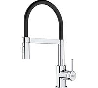 Franke Lina - Mitigeur d'évier FC 6085.031 avec un bras flexible, chrome / noir 115.0626.085
