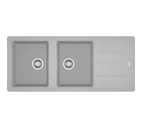 Evier à encastrer Franke 116x50cm platinum - 032517 - 2 bacs - Manuel - Gris