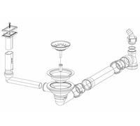 FRANKE Bonde et trop-plein 112.0687.788 avec valve de bouchon/pièce de rechange/bonde