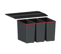 FRANKE | Poubelle de tri des déchets EasySort 600-3-0 (121.0494.192) | Containers : 3 x 14.5L | Couleur : Noir