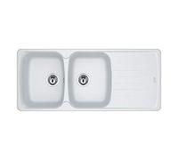 Franke - Évier à deux cuves avec égouttoir AZG 621 Finition blanc de 116 x 50 cm