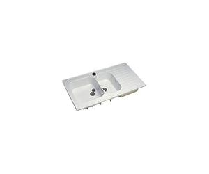 FRANKE - Evier blanc Romans 120x60 à poser 2 cuves - 1 égouttoir
