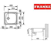 Franke évier en acier inoxydable euto Star 610I, brillante, 1pièce, 101.0067.344