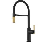 Franke FG 4768.504 MARIS STRIPES SEMI PRO Mitigeur de cuisine, noir mat/doré 115.0747.679