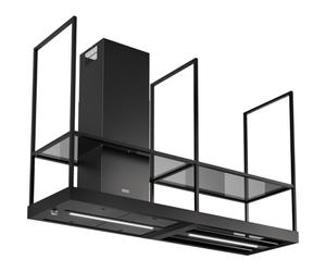 Franke FMY BK MATT F180 - Hotte d'île T-SHELF avec étagère noire