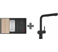 Franke Kanon évier avec mitigeur et accessoires noir/noire 125.0749.687