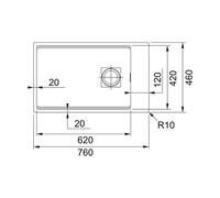 Franke Kubus 2 - Fragranitový drez KNG 110-62, 760x460 mm, matná čierna 125.0627.321