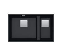 Cuve Kubus 2.0 KNG 120 Fragranit Onyx 2 cuves sans égouttoir sous plan 76 x 46 cm