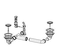 FRANKE Lot de 2 valves à poussoir pour Spark SKX 651, CALYPSO COG 651-E et LIBERA LIX 651-E/garniture d'écoulement et de trop-plein