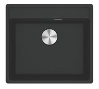 Franke - Maris MRG 110-52 Evier sous plan/à fleur 55x50cm, avec bonde et siphon gain de place, en Fragranit+, Noir mat
