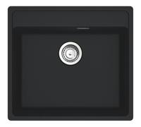 Franke - Maris MRG 610-52 RTL Evier sous plan/à fleur 55x50cm, avec bonde et siphon gain de place, en Fragranit+, Noir mat