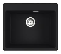 maris mrg 610-54 evier à encastrer 59x50cm, avec bonde et siphon gain de place, en fragranit+, noir mat