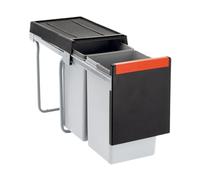 Franke | Poubelle de tri des déchets Cube 30 (134.0039.554) | Containers : 20L + 10L | Couleur : Noir