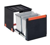 FRANKE | Poubelle de tri des déchets Cube 40 (134.0039.330) | Containers : 2 x 14L | Couleur : noir