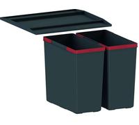 FRANKE | Poubelle de tri des déchets EasySort 450-2-0 (121.0494.182) | Containers : 2 x 14.5L | Couleur : Noir
