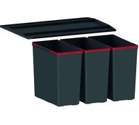 FRANKE | Poubelle de tri des déchets EasySort 600-3-0 (121.0494.192) | Containers : 3 x 14.5L | Couleur : Noir