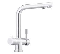 Franke Robinet design à 3 voies en acier inoxydable massif sans logo BRITA Robinet de cuisine, mitigeur à trois voies, pour systèmes d'osmose, pour filtre à eau