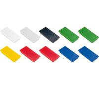 FRANKEN Aimant adhésif Force d'adhésion : 1.000 g 50 x 23 mm couleurs assorties 10 aimants