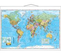 FRANKEN carte du monde, lamin?, (l)1.370 x (H)970 mm carte avec forme m?tallique des 2 c?t?s, inscri