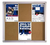 Franken eCO vitrine d'affichage pour 8 x a4 avec portes battantes, 98 x h 70,4 x p 4,5 cm (marron)