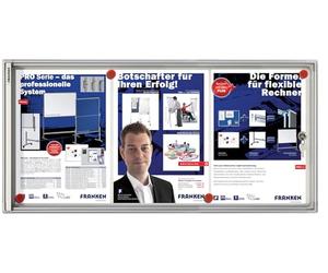 Franken FSA3 Panneau d'affichage X-tra Line 3 x A4 avec portes battantes Blanc 73 x 37 x 3,5 cm