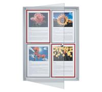 Franken FSA4 Panneau d'affichage X-tra Line 4 x A4 avec portes battantes Blanc 51 x 68 x 3,5 cm