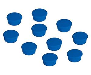 FRANKEN HM10 03 Lot de 10 aimants ronds de haute qualité pour tableau magnétique, tableau blanc ou réfrigérateur au bureau, à l'école ou à la maison 13 mm Bleu