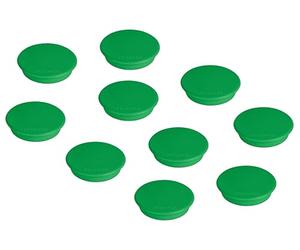 FRANKEN HM20 02 Lot de 10 aimants ronds de qualité supérieure pour bureau, maison, atelier, idéal pour tableaux blancs, réfrigérateur, tableaux de plantation ou vitrines, 24 mm, vert