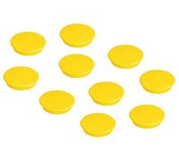 FRANKEN HM20 04 Lot de 10 aimants ronds de qualité supérieure pour bureau, maison, atelier, idéal pour tableaux blancs, réfrigérateur, tableaux de plantation ou vitrines, 24 mm, jaune
