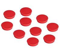 FRANKEN HM38 01 Lot de 10 aimants ronds de qualité supérieure pour bureau, maison, atelier, idéal pour tableaux blancs, réfrigérateur, tableaux de plantation ou vitrines, 38 mm, rouge