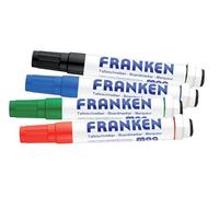Franken Lot de 4 marqueurs aimantés avec effaceur sur le capuchon, couleurs assorties