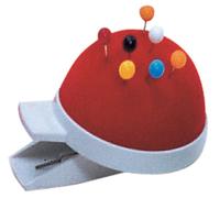 FRANKEN Pelote à épingles avec clip pour valise d'animation Diamètre : 60 mm rouge / blanc