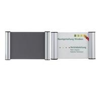 Plaque de porte clip, 180 x 60 mm - 1/2 A6, argent