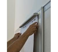 FRANKEN Porte-bloc magnétique pour flipchart 55 x 700 mm argenté