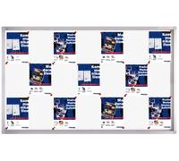 FRANKEN SK6127 PRO Vitrine d'intérieur avec porte coulissante, 27 x A4, 206,5 x 99 x 4,6 cm, magnétique, avec cadre en aluminium pour montage mural