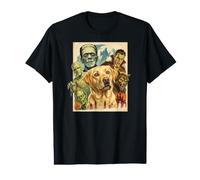 Frankenstein Dracula Mummy Zombi Loup-Garou Labrador Halloween T-Shirt Graphique avec Valeur