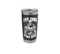 Frankenstein Encre de tatouage Good Fire Bad Halloween Monster Gobelet isotherme en acier inoxydable double paroi