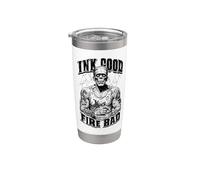 Frankenstein Encre de tatouage Good Fire Bad Halloween Monster Gobelet isotherme en acier inoxydable double paroi