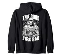 Frankenstein Encre de Tatouage Good Fire Bad Halloween Monster Sweat à Capuche