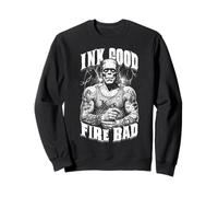 Frankenstein Encre de Tatouage Good Fire Bad Halloween Monster Sweatshirt