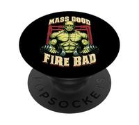 Frankenstein Gym Mass Good Fire Bad Funny Halloween Muscle PopSockets PopGrip Adhésif
