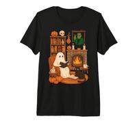 Frankenstein Livre de Lecture rétro Halloween fantôme Confortable par 90s T-Shirt Haut de Gamme