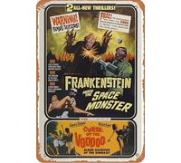Frankenstein Meets the Space Monster (1965) Poster Décoration murale rétro en métal 20,3 x 30,5 cm
