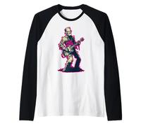 Frankenstein Monster avec Une Guitare et Un Logo Death Rock Manche Raglan