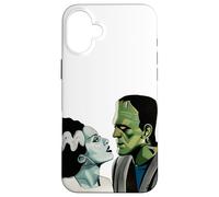 Frankenstein Monster & Bride Scène Romantique de Baiser d'halloween Coque pour iPhone 16 Plus