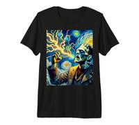 Frankenstein Monster Van Gogh Nuit étoilée Halloween T-Shirt Haut de Gamme