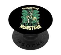 Frankenstein Monstera Funny Gardener Halloween Plant Lover PopSockets PopGrip Adhésif