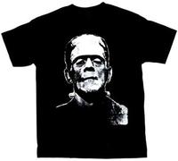 Frankenstein T-Shirt Horror Movie Scary Monster Tee Adult Men Black New Black Manches Courtes(Medium)