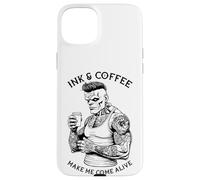 Frankenstein Tatouage Encre Et Café Drôle Monstre Tatoué Coque pour iPhone 15 Plus